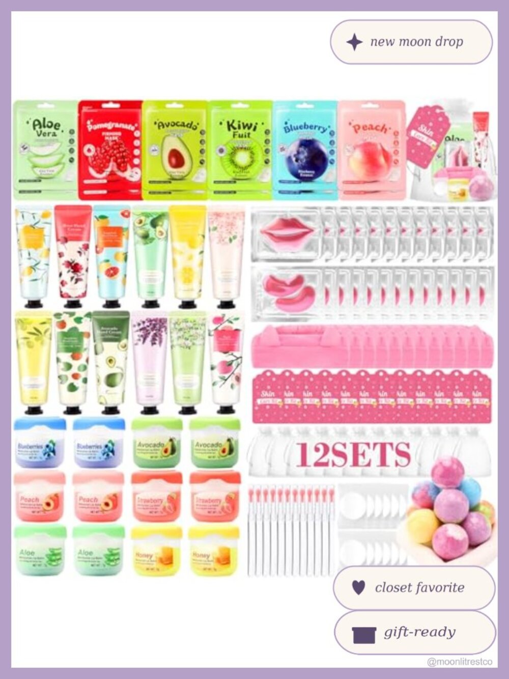 132 Pc Spa Party Favors Set Face Masks Skincare Gift Kit for Women